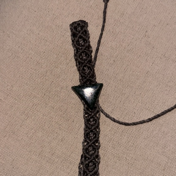Handmade Triangle Jade Stone Macrame Adjustable Bracelet - Picture 7 of 8